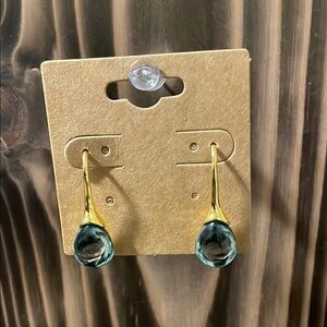 Elegant Gold and Blue Teardrop Earrings